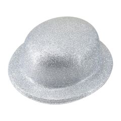 Simli Melon Şapka, 27cm x 7cm x 1 Adet - Gümüş