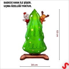 Yılbaşı Ağacı Folyo Balon 63cm x 34cm