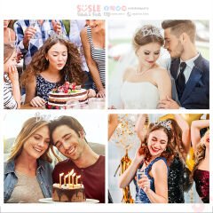 Kristal Parlak Taşlı, Metal Bride Taç - Gümüş