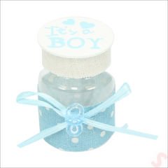 Emzikli Plastik Kavanoz, 6,5cm x 4cm x 12 Adet - Mavi