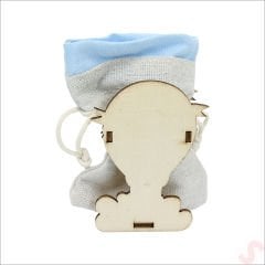 Ahşap Standlı 10cm x 8cm KESE, Mavi Uçan Balon - 1 Adet