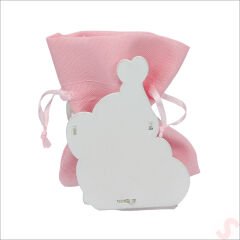 Ahşap Standlı 10cm x 8cm KESE, Fil Pembe - 1 Adet