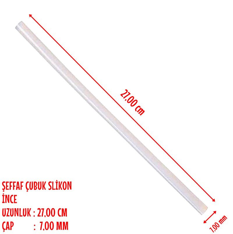 Şeffaf Silikon Çubuk-İnce-0,70 cm