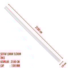 Şeffaf Silikon Çubuk-İnce-0,70 cm