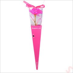 Kutulu ve Led Işıklı Sonsuzluk Gülü, 35cm - Fuşya