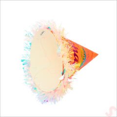 Hologram Happy Birthday Şapka, 24cm x 1 Adet - Turuncu