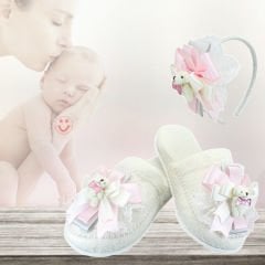 Lohusa Terlik ve Taç Seti, Ayıcıklı Pembe