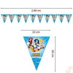 Sonic Üçgen Bayrak Flama - 2,90 mt