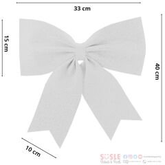 Simli Eva Fiyonk, 40 cm x 33 cm - Beyaz