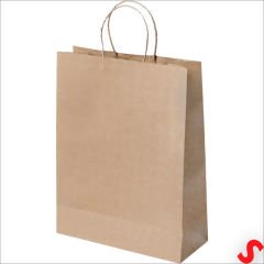 Büküm Saplı Kraft Çanta 42 x 31 x 12 cm, Natürel - 1 Adet