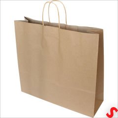 Büküm Saplı Kraft Çanta 40 x 44 x 13 cm, Natürel - 12 Adet