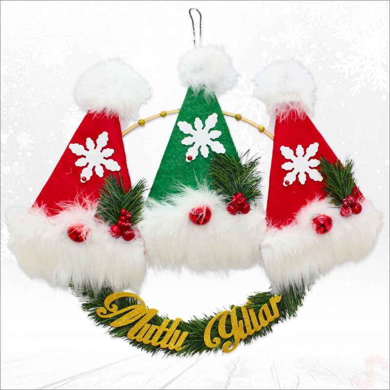 Yılbaşı Mutlu Yıllar 50cm Lüks Kapı Çelengi