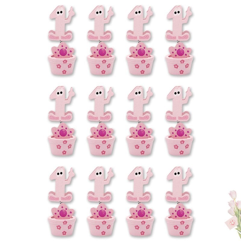 1 Yaş Figürlü Notluk, 12 Adet - Pembe