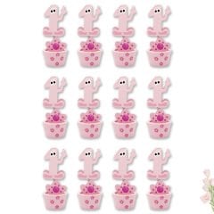1 Yaş Figürlü Notluk, 12 Adet - Pembe
