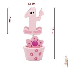 1 Yaş Figürlü Notluk, 12 Adet - Pembe