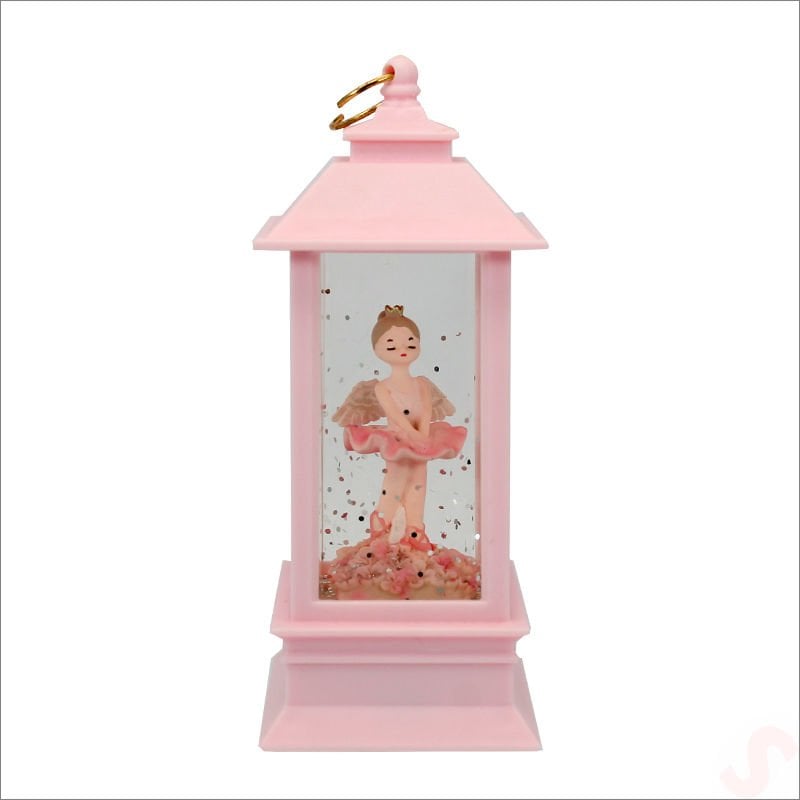 Uçuşan Simli,12,5cm x 5cm Led Işıklı Balerin Fener Küre - A