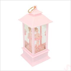 Uçuşan Simli,12,5cm x 5cm Led Işıklı Balerin Fener Küre - A