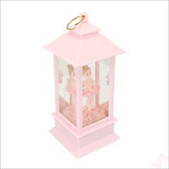 Uçuşan Simli,12,5cm x 5cm Led Işıklı Balerin Fener Küre - A