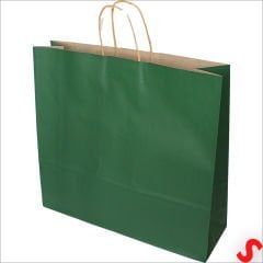 Büküm Saplı Kraft Çanta 40 x 44 x 13 cm, Yeşil - 1 Adet