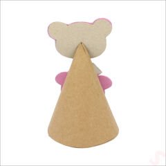 1/2 Yarım Yaş Kraft Külah Şapka - Pembe