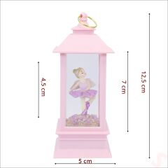 Uçuşan Simli,12,5cm x 5cm Led Işıklı Balerin Fener Küre - C