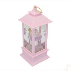 Uçuşan Simli,12,5cm x 5cm Led Işıklı Balerin Fener Küre - C
