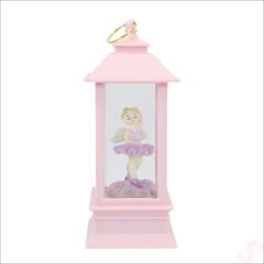 Uçuşan Simli,12,5cm x 5cm Led Işıklı Balerin Fener Küre - D