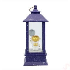 Uçuşan Simli,12,5cm x 5cm Led Işıklı Astronot Fener Küre - A