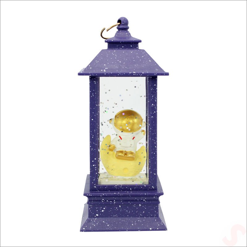 Uçuşan Simli,12,5cm x 5cm Led Işıklı Astronot Fener Küre - B