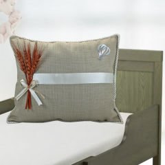 Kuru Çiçek Tanzimli, Jüt Kumaş Takı Yastığı