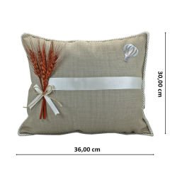 Kuru Çiçek Tanzimli, Jüt Kumaş Takı Yastığı