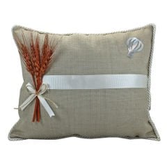 Kuru Çiçek Tanzimli, Jüt Kumaş Takı Yastığı
