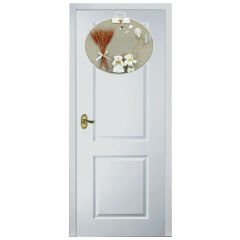 Kuru Çiçek Tanzimli, Jüt Kumaş, İsimli Oval Kapı Süsü