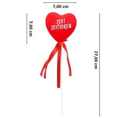 Seni Seviyorum Kalp Çubuk, 27 cm x 7 cm - 6 Adet