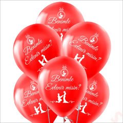 Benimle Evlenir misin? Pastel Balon, 30cm x 8 Adet