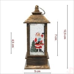 Uçuşan Simli,12,5cm x 5cm Led Işıklı Fener Küre - Noel Baba
