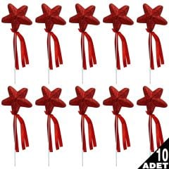 Yıldız Çubuk, 23 cm x 5,5 cm Kırmızı - 10 Adet