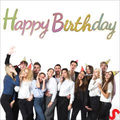 Happy Birthday Makaron Karton Banner, 2 mt