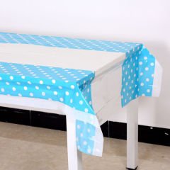 Plastik Masa Örtüsü,Puanlı Mavi - 180,00 cm x 120,00 cm