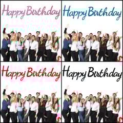 Happy Birthday Simli Folyo Karton Banner, 2 mt - Pembe