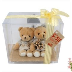 Led Sokak Lambalı Peluş Ayıcık Çift - 16cm x 15cm