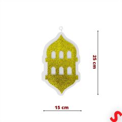 Ramazan Feneri Strafor SüS, 25cm x 15cm - Altın