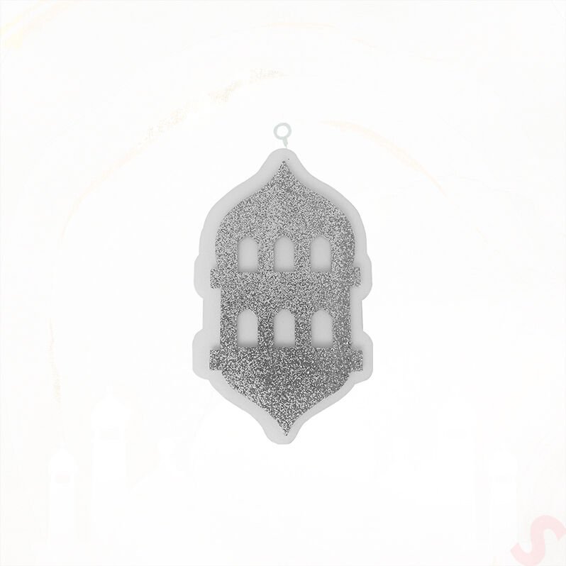 Ramazan Feneri Strafor SüS, 25cm x 15cm - Gümüş