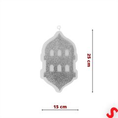 Ramazan Feneri Strafor SüS, 25cm x 15cm - Gümüş