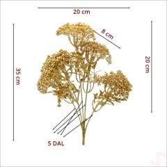 Yapay 5 Dallı Tomurcuk Cipso Demeti, 35cm x 20cm