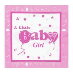 Baby Shower Peçete, Pembe - 33 x 33 cm - 20 Adet