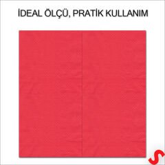 Kırmızı Peçete - 33cm x 33cm - 20 Adet