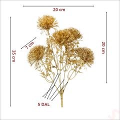 Yapay 5 Dallı Tomurcuk Cipso Demeti, 35cm x 20cm