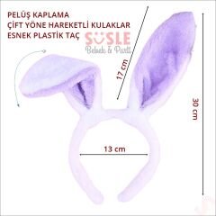 Tavşan Kulağı Pelüş Taç - Lila
