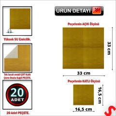 Altın Peçete - 33cm x 33cm - 20 Adet